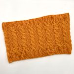Orange Cabled Wool Cowl