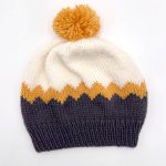 Orange, White & Smokey Gray Wool Beanie