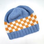 Checkerboard Hand-knit Lady Vols Beanie - 100% Wool